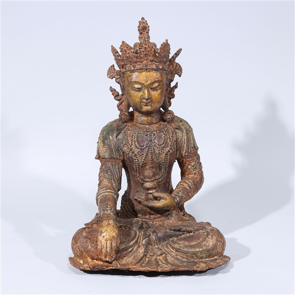 Sino-Tibetan gilt bronze Buddha