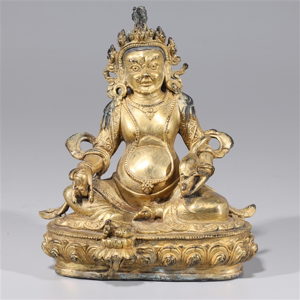 Sino-Tibetan gilt bronze seated