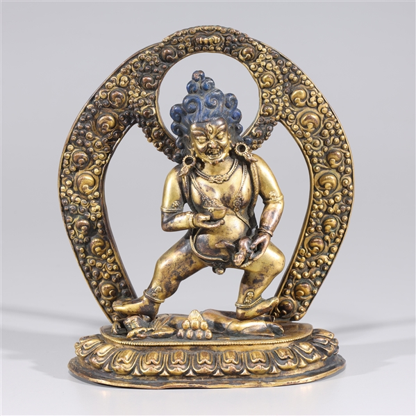 Sino-Tibetan gilt bronze standing