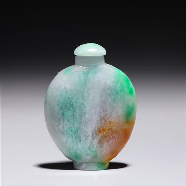 Chinese carved jadeite snuff bottle