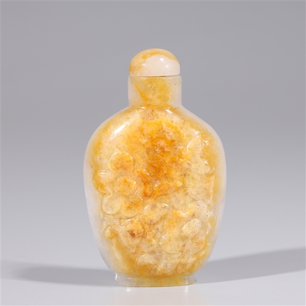 Chinese carved jadeite snuff bottle