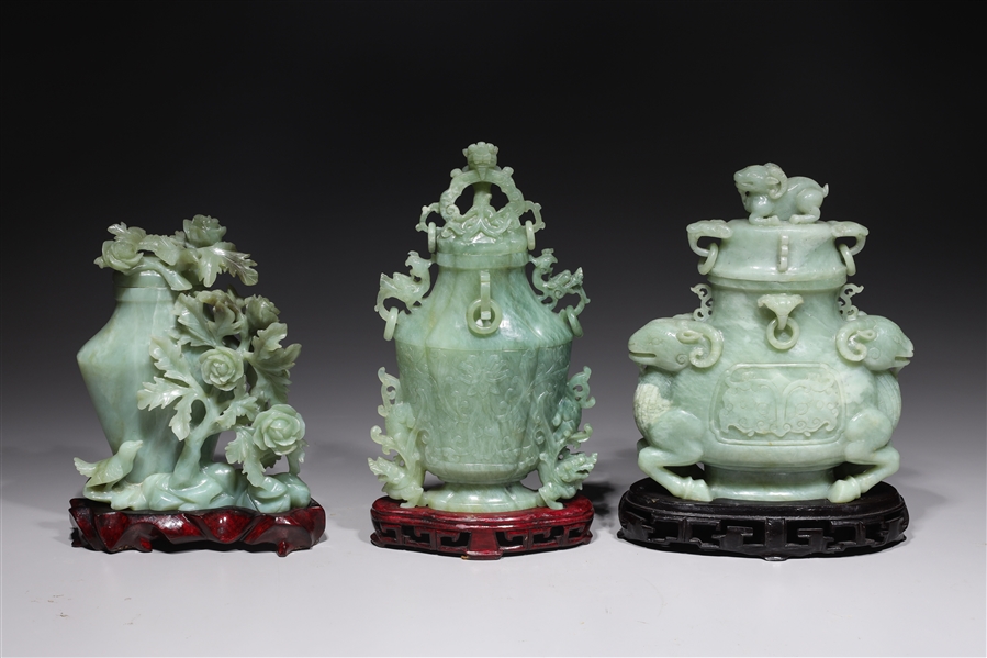 Group of three Chinese elaborately