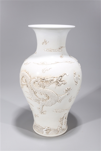 Chinese white glazed molded Qianlong-style