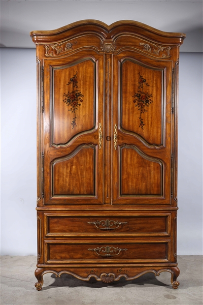 Large wooden armoire with painted