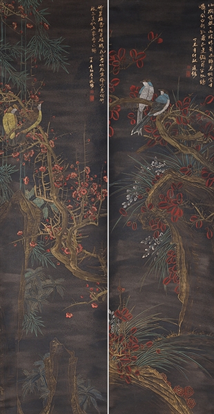 Pair of Chinese paintings mounted 2ad6d0