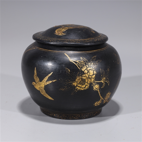 Chinese gilt and lacquered covered