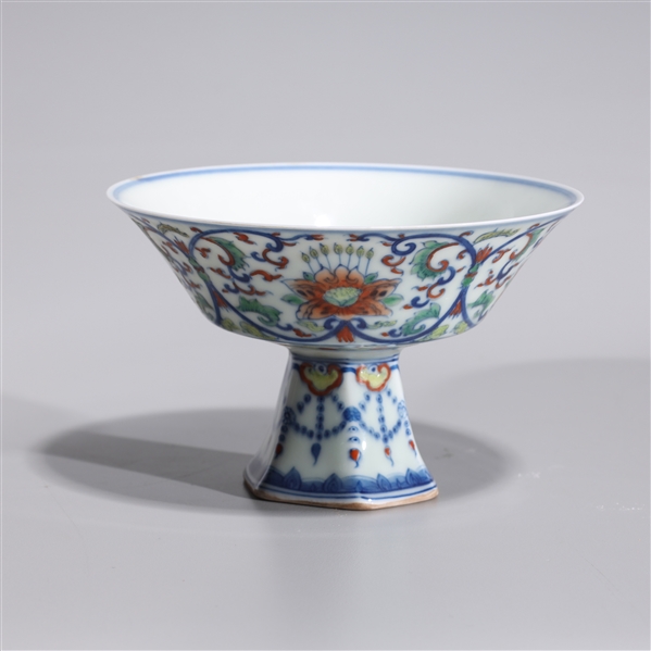 Chinese enameled porcelain stem