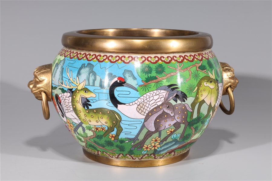 Large Chinese cloisonne enameled