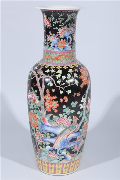 Tall Chinese famille rose vase