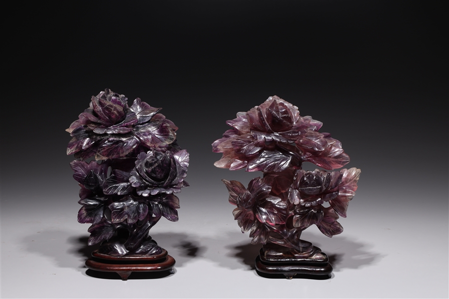 Two Chinese carved fluorite covered 2ad7f1