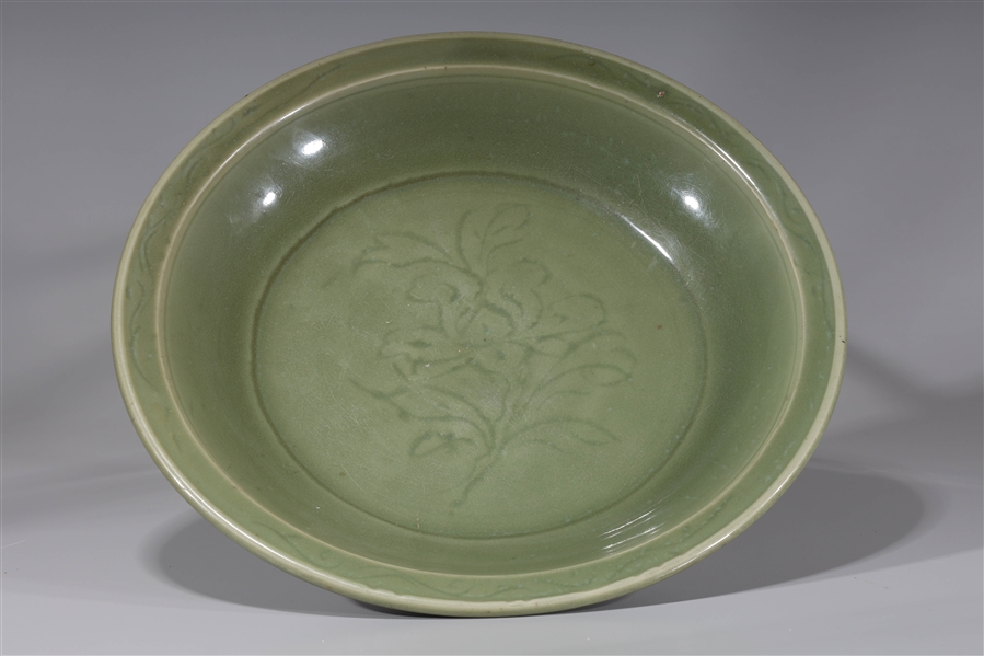 Chinese Ming style celadon charger;