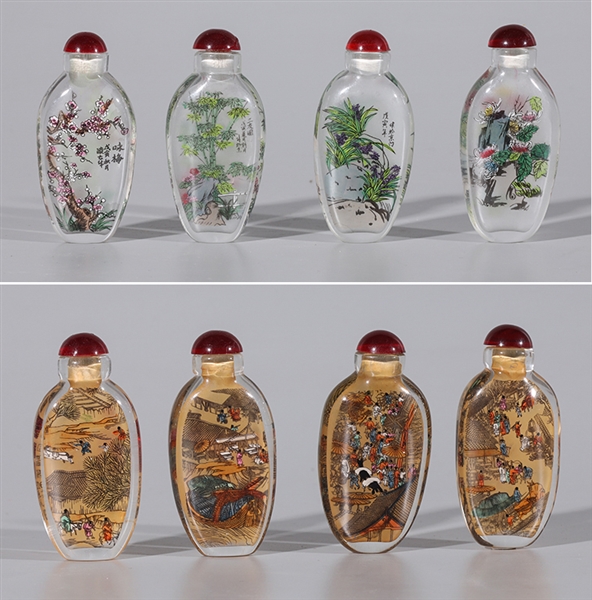 Lot of 8 glass Chinese snuff bottles  2ad827