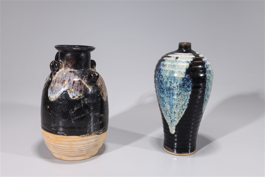 One glazed ceramic meiping vase