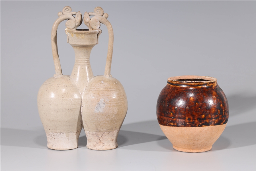 Two Chinese ceramic vases, larger