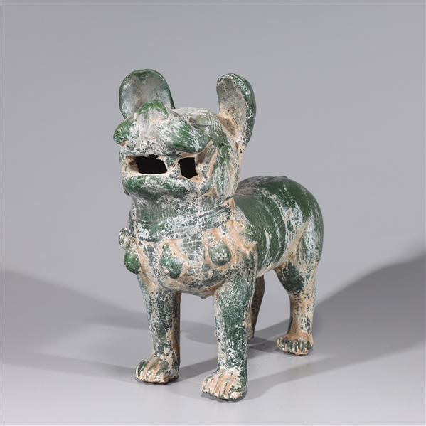 Chinese green glazed ceramic dog  2ad835