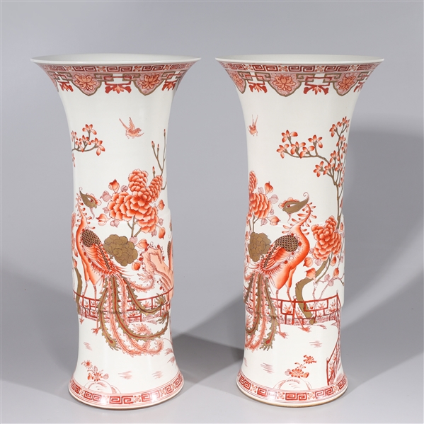 Pair of tall Chinese gilt underglazed 2ad83f