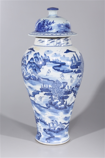 Tall Chinese blue and white porcelain