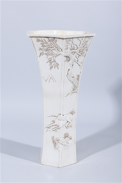 Chinese porcelain tall six-sided white