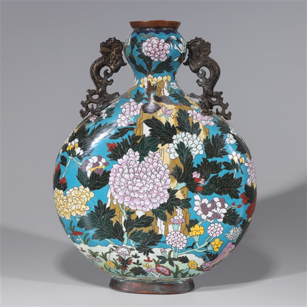 Chinese bronze cloisonne vase with