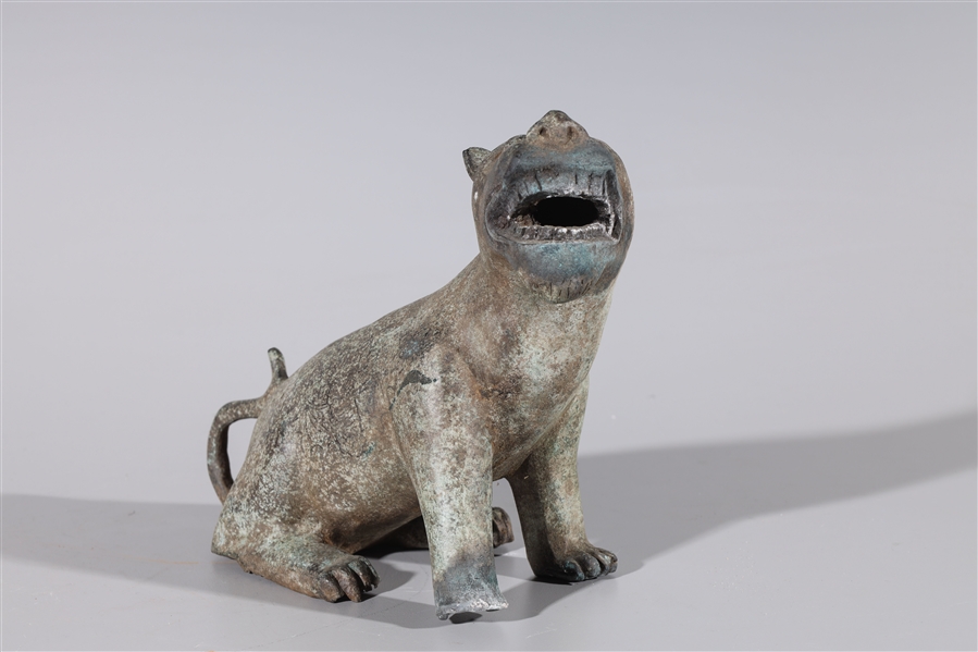 Chinese bronze dog statue with