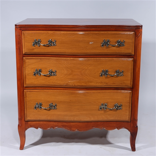 Wood three-drawer dresser by Davis