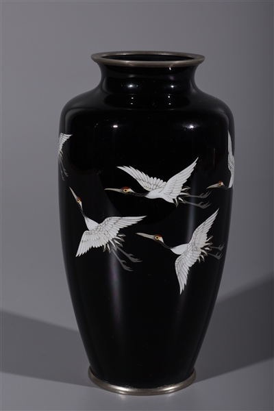 Japanese cloisonne enameled vase with