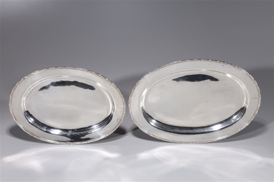 Two Chinese sterling silver serving