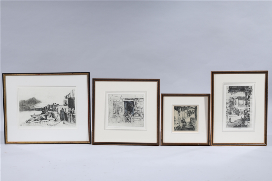 Group of four etchings by John