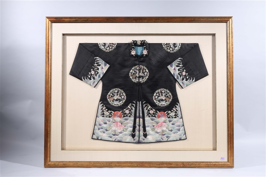 Framed antique Chinese silk robe  2ad96d
