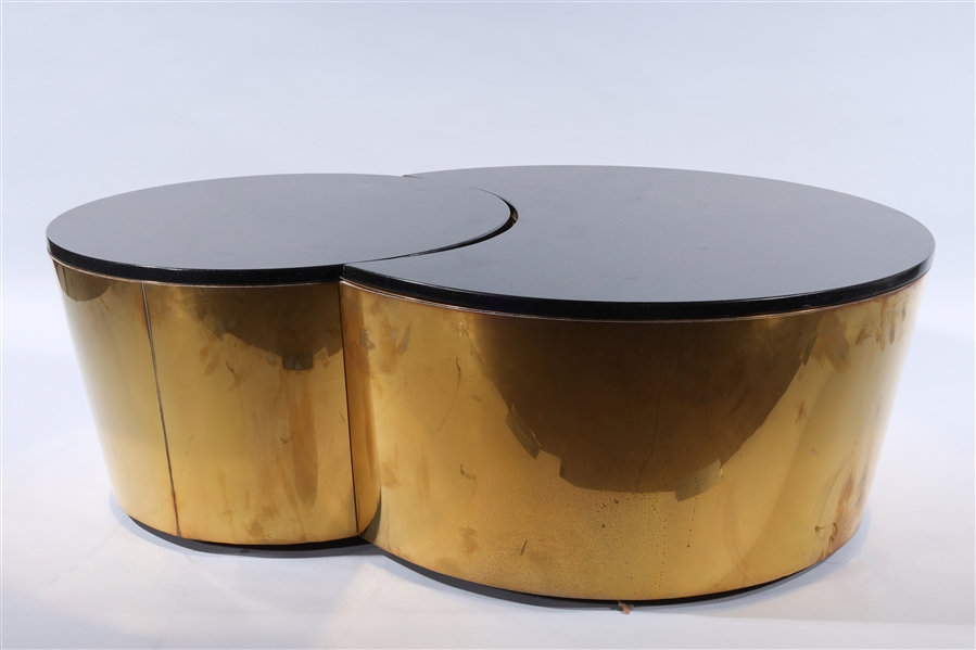 Coffee table with two-sectioned
