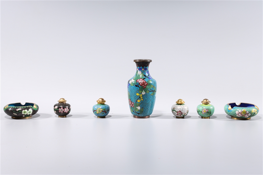 Group of seven Chinese cloisonne 2ad976