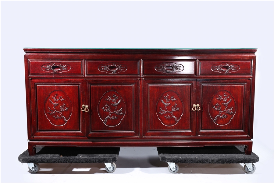 Carved Chinese cherry wood drawer