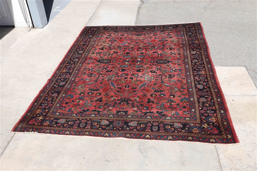 Persian wool rug; numerous areas