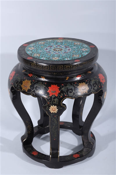 Chinese stand with decorative cloisonne