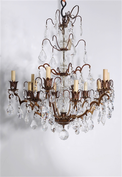 Four-tier chandelier with crystal