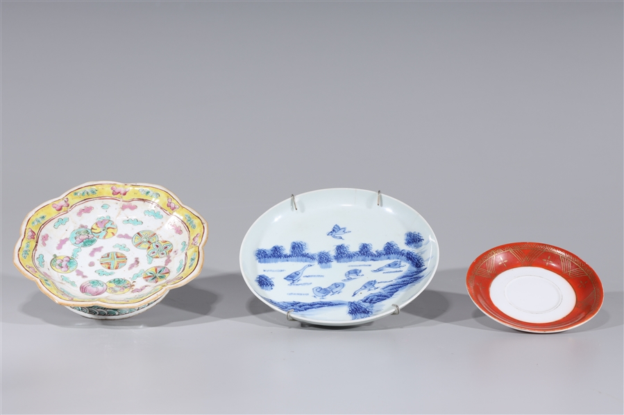 Three Japanese porcelain plates  2ad9bb