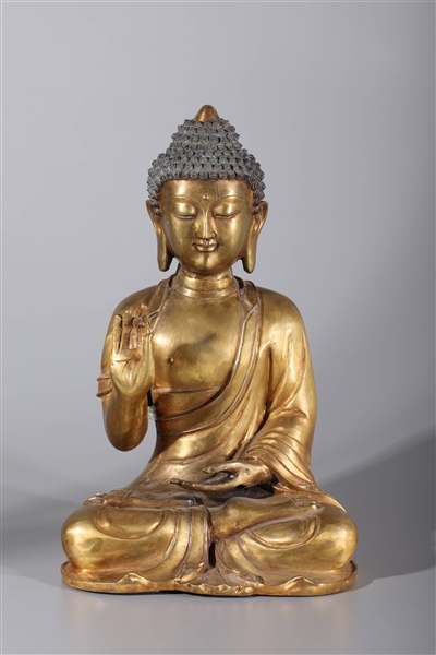 Tibetan Buddha gilt copper statue  2ad9cb