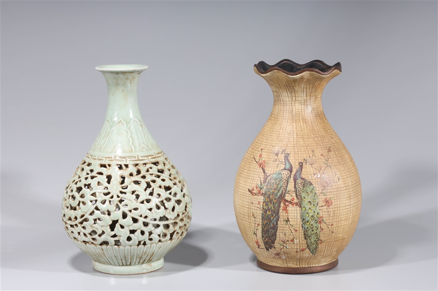 Two Chinese porcelain vases; one