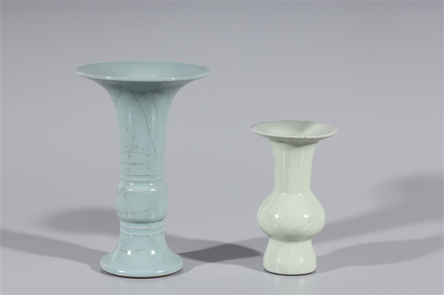 Two Chinese celadon wine vessel