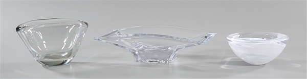 Group of three various crystal bowls;