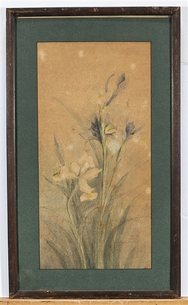Two framed artworks depicting flowers;