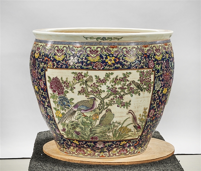 Chinese enameled porcelain fish bowl;