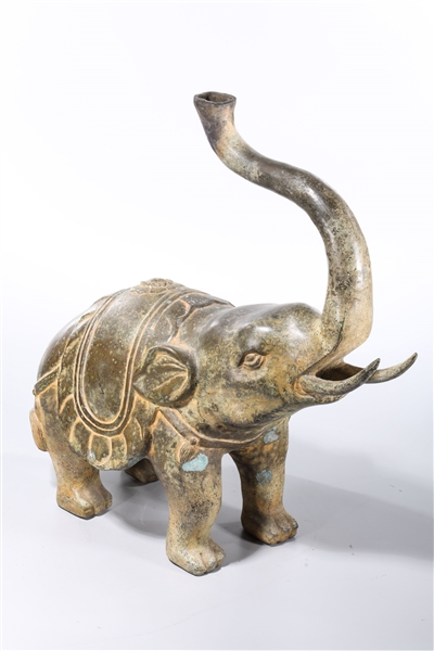 Chinese bronze elephant form candlestick  2adaa1
