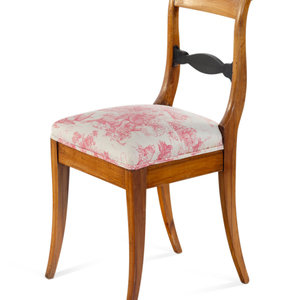 A Biedermeier Part-Ebonized Side Chair
