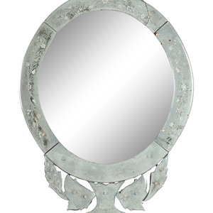 A Venetian Etched Glass Mirror 20th 2adb04