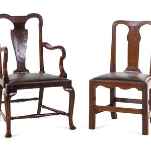 Two English Dining Chairs 18th 19th 2adb1a