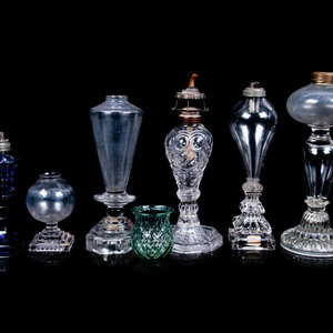 A Collection of Glass Oil Lamp