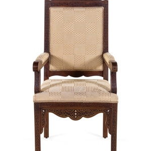 A Syrian Walnut Armchair 20th Century Height 2adc22