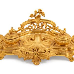 A Louis XV Style Gilt Bronze Encrier
19th