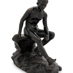 A Grand Tour Bronze Figure of Seated 2ade23